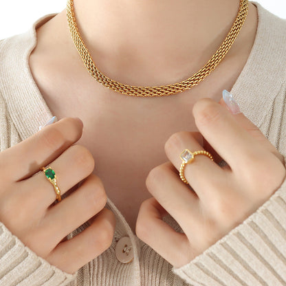 Retro braided stainless steel chain | High-gloss silver or 18k gold (2 colors)