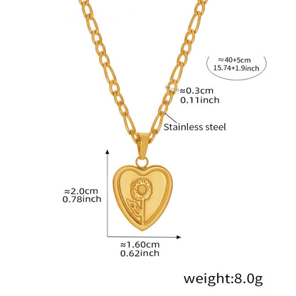 Flower pendant necklace – Minimalist design made of 18K gold-plated stainless steel or silver stainless steel look