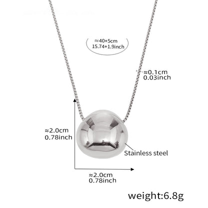 Minimalist round pendant necklace – 18K real gold plating or stainless steel look (optional)