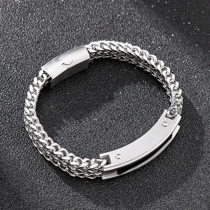 Punk bracelet for men made of stainless steel cube chain with magnetic clasp – Robust &amp; Rebellious