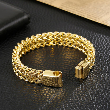 Titanium braided bracelet - two-row - simple men's jewelry
