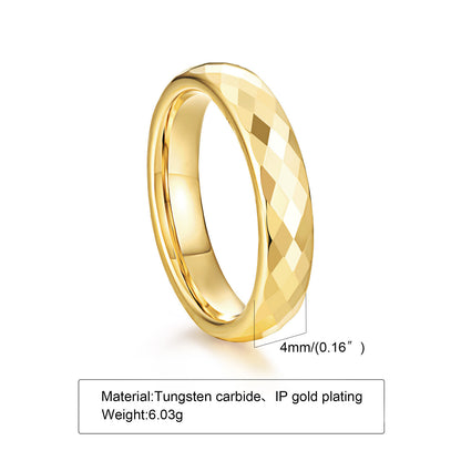 Facettierter Wolframcarbid-Paarring – Modernes Polygon-Design