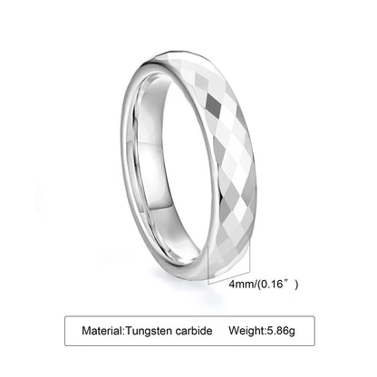 Facettierter Wolframcarbid-Paarring – Modernes Polygon-Design
