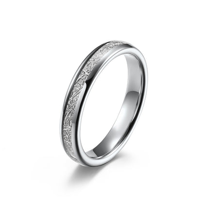 Geschwungener Wolframcarbid-Ring mit Kühlfaser-Einlage – Modernes Paarring-Set