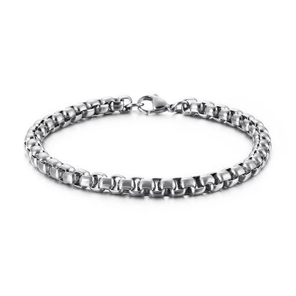 Minimalistisches Herren-Armband aus Edelstahl – Geometrische Eckperlen für Business & Alltag