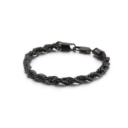 Men's bracelet made of 18k gold-plated stainless steel - braided twisted rope design