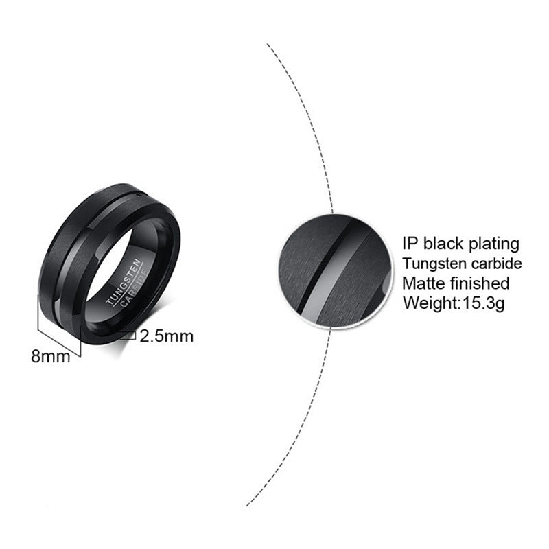 PIOWNN® Wolframkarbid-Herrenring – 8mm