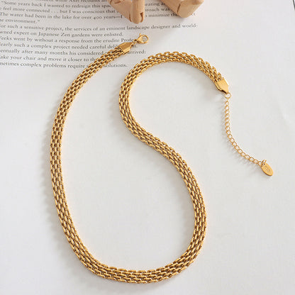 Retro braided stainless steel chain | High-gloss silver or 18k gold (2 colors)