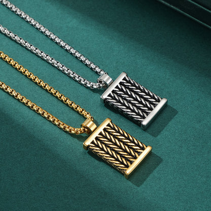 Hand-twisted men's necklace | 316L stainless steel with forged texture - industrial style