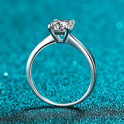 Four-claw zirconia ring (5mm|6.5mm|8mm) made of 925 silver with rhodium plating