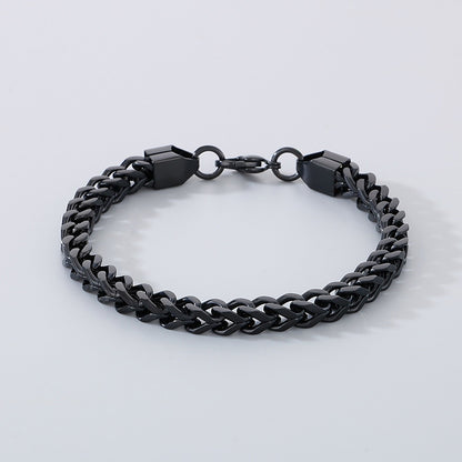 Minimalist Cuban chain bracelets for couples – with textured swirl pattern and high-gloss finish