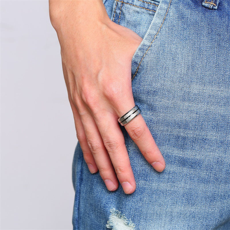PIOWNN® Wolframkarbid-Herrenring – 8mm