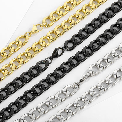 Minimalistische Edelstahl-Kubakette - Schlichte HipHop Halskette für Männer & Frauen - Robustes Cuban Link Chain Design