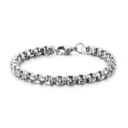 Minimalistisches Herren-Armband aus Edelstahl – Geometrische Eckperlen für Business & Alltag