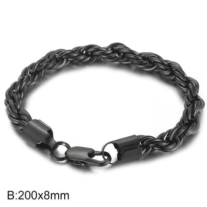 Men's bracelet made of 18k gold-plated stainless steel - braided twisted rope design