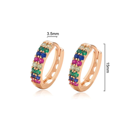 Colored gemstone earrings - alloy gold-plated (silver stud earrings)