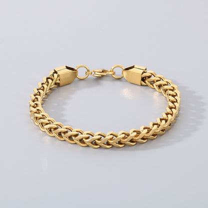 Minimalist Cuban chain bracelets for couples – with textured swirl pattern and high-gloss finish