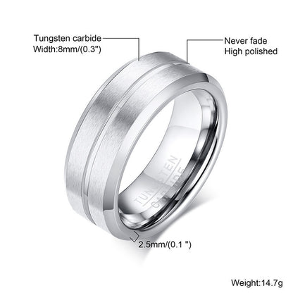 PIOWNN® Wolframkarbid-Herrenring – 8mm