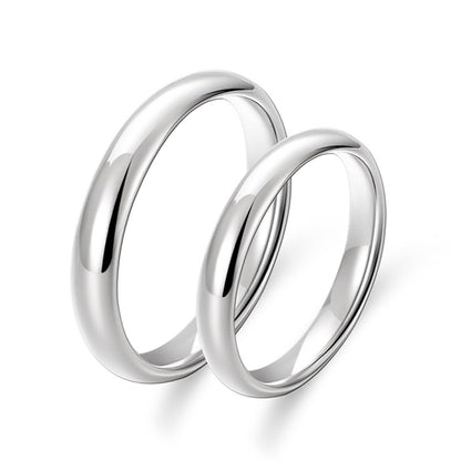 S925 Sterling Silver Couple Rings (Classic) - High-gloss polished, rhodium-plated white gold look | Optionally closed or adjustable