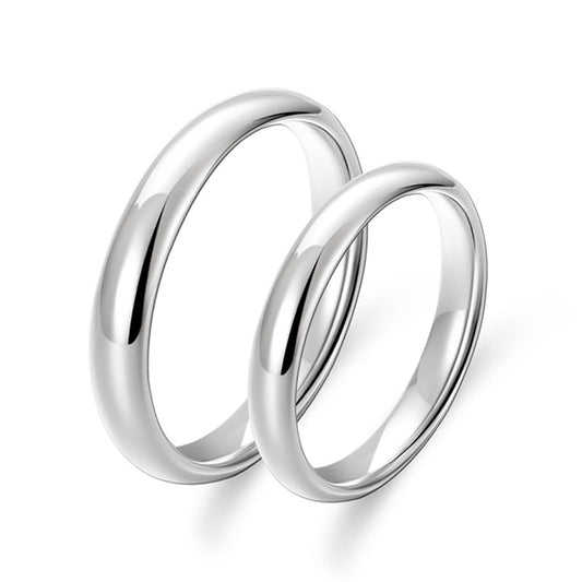 S925 Sterling Silver Couple Rings (Classic) - High-gloss polished, rhodium-plated white gold look | Optionally closed or adjustable