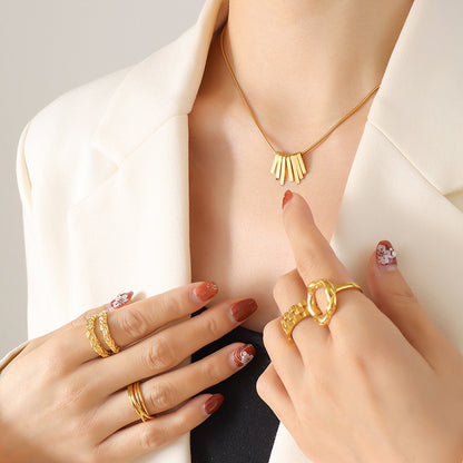 Modern geometry necklace – minimalist cube design in gold or silver