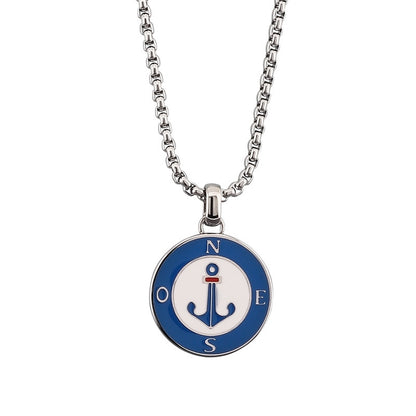 Maritime Couple Necklaces | Anchor &amp; Compass Pendant - 316L Stainless Steel for Him &amp; Her