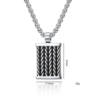 Hand-twisted men's necklace | 316L stainless steel with forged texture - industrial style