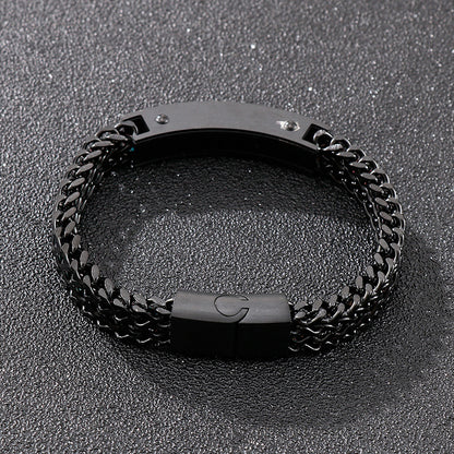 Punk bracelet for men made of stainless steel cube chain with magnetic clasp – Robust &amp; Rebellious