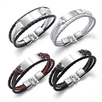 Multi-row PU leather bracelet – vegan &amp; lightweight