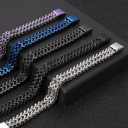 Titanium braided bracelet - two-row - simple men's jewelry
