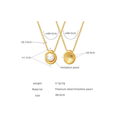Shell pearl necklace made of stainless steel | 18K gold-plated or high-gloss silver look