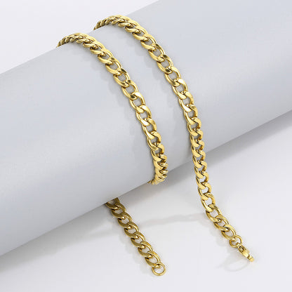 Minimalistische Edelstahl-Kubakette - Schlichte HipHop Halskette für Männer & Frauen - Robustes Cuban Link Chain Design