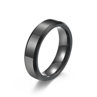Wolframcarbid-Ring mit doppeltem Schrägschnitt – Hochglanz & Zeitlos