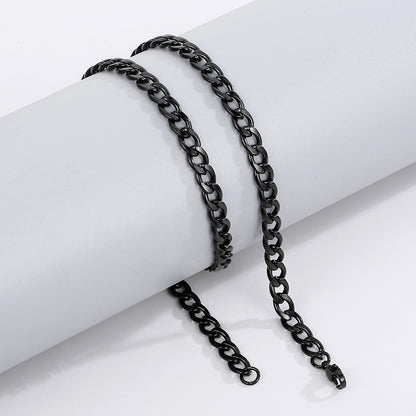 Minimalistische Edelstahl-Kubakette - Schlichte HipHop Halskette für Männer & Frauen - Robustes Cuban Link Chain Design