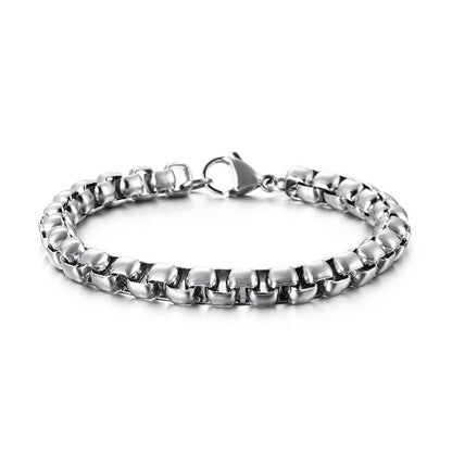 Minimalistisches Herren-Armband aus Edelstahl – Geometrische Eckperlen für Business & Alltag