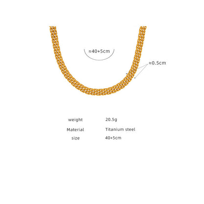 Retro braided stainless steel chain | High-gloss silver or 18k gold (2 colors)