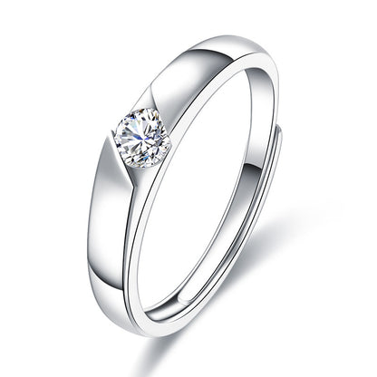 True love lasts a lifetime - Couple rings made of S925 Sterling silver rhodium-plated (white gold look) with sparkling zirconia stones