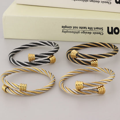 Stainless steel bracelet with cable braid design – Open clasp for a stylish look