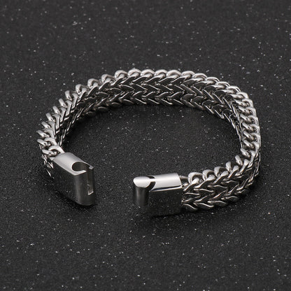 Titanium braided bracelet - two-row - simple men's jewelry