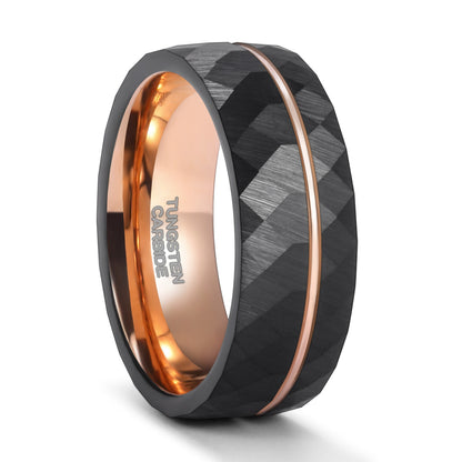 Tungsten steel diamond pattern couple rings by PIOWNN®