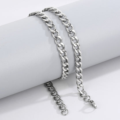 Minimalistische Edelstahl-Kubakette - Schlichte HipHop Halskette für Männer & Frauen - Robustes Cuban Link Chain Design