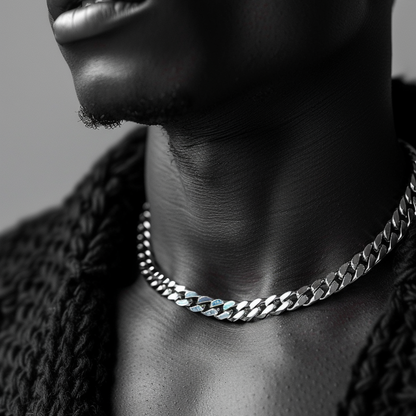 Minimalistische Edelstahl-Kubakette - Schlichte HipHop Halskette für Männer & Frauen - Robustes Cuban Link Chain Design