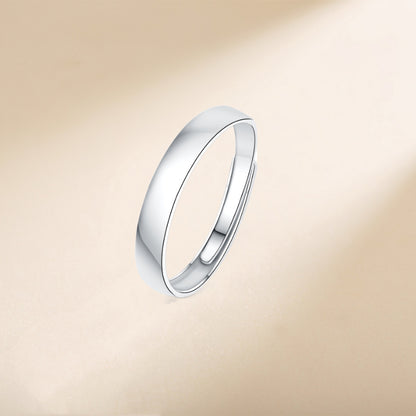 S925 Sterling Silver Couple Rings (6-Prong) - Rhodium-plated white gold look, adjustable &amp; with cubic zirconia