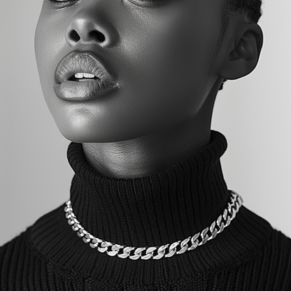 Minimalistische Edelstahl-Kubakette - Schlichte HipHop Halskette für Männer & Frauen - Robustes Cuban Link Chain Design