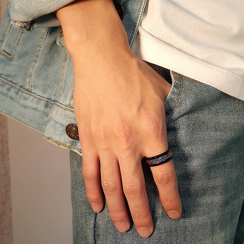 Moderner Wolframcarbid-Ring mit Zahnrad-Design – Industrieller Chic