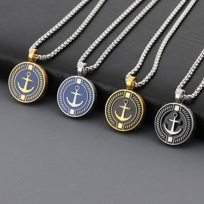 Maritime Couple Necklaces | Anchor &amp; Compass Pendant - 316L Stainless Steel for Him &amp; Her