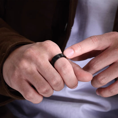 Hammerstruktur Wolframcarbid-Ring – Kratzfest