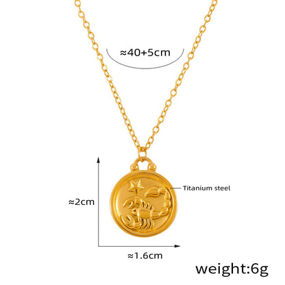 Elegant zodiac medallion with relief – timeless unisex necklace classic