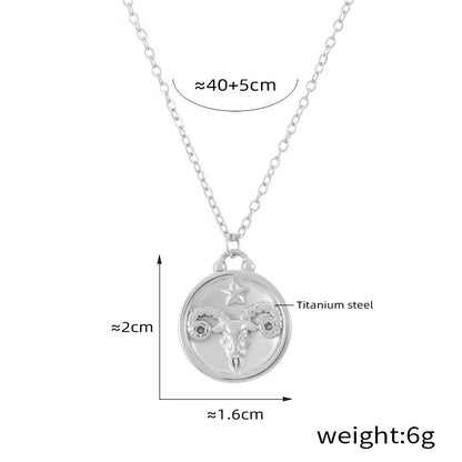 Elegant zodiac medallion with relief – timeless unisex necklace classic