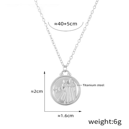 Elegant zodiac medallion with relief – timeless unisex necklace classic